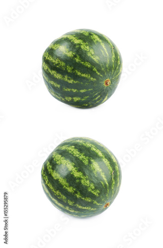 Single whole watermelon isolated
