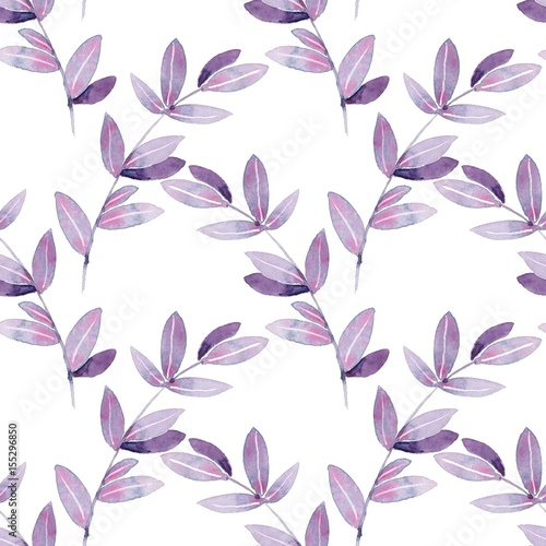 Floral seamless pattern. Watercolor leaves 3