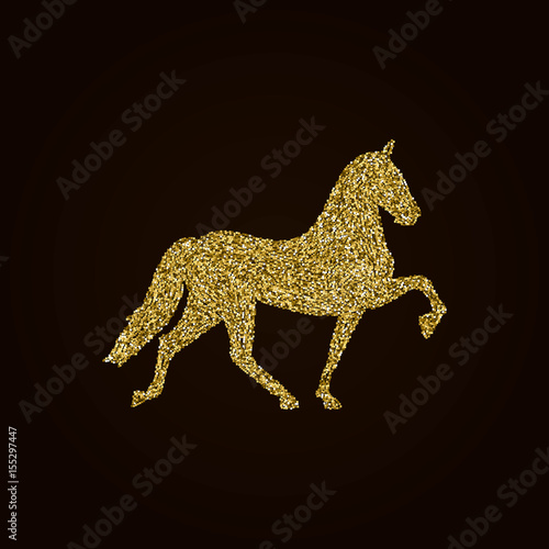 Glittery horse vector illustration