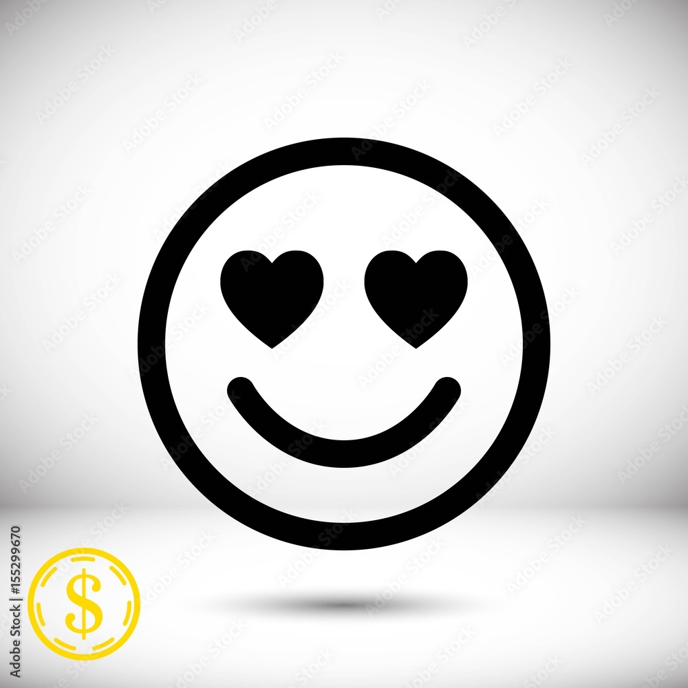 smile with hearts of love icon stock vector illustration flat design smile with hearts of love icon stock vector illustration flat design