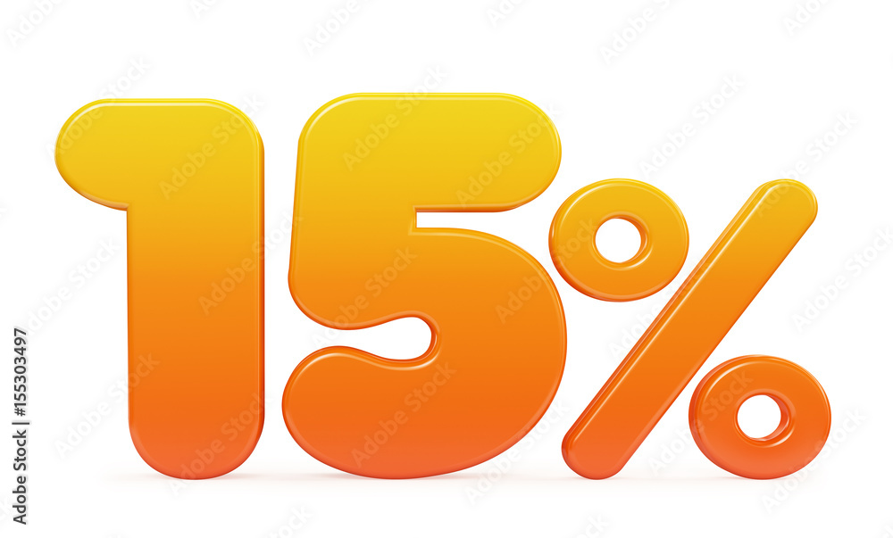 Summer hot fifteen percent on a white background. 3d render illustration. Summer hot fifteen percent on a white background. 3d render illustration.