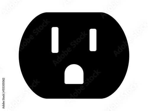 NEMA 5-15 grounded power outlet / ac socket flat vector icon for apps and websites