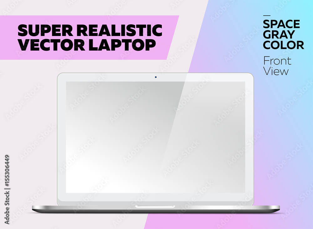 Super Realistic Vector Laptop with Blank Screen. Super Realistic Vector Laptop with Blank Screen.