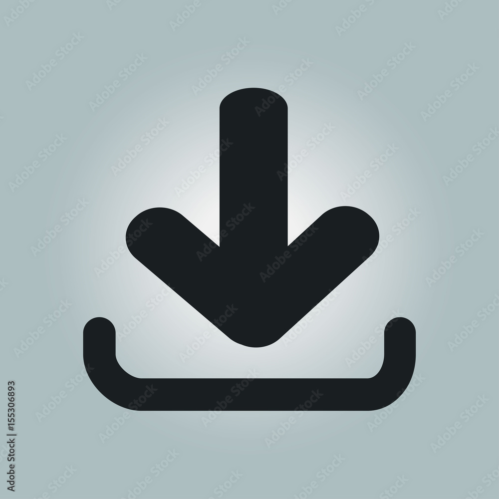 Download icon. Upload button.  Flat design style.