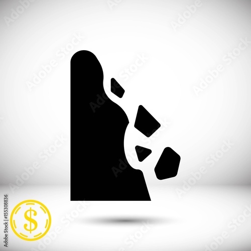 rockfall icon stock vector illustration flat design