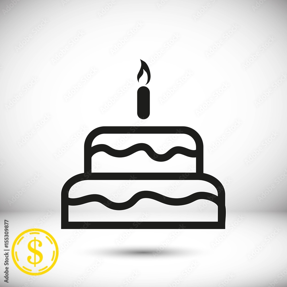 cake with candles icon stock vector illustration flat design cake with candles icon stock vector illustration flat design