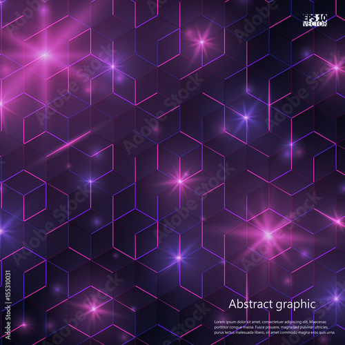 Graphic illustration with geometric pattern. Eps10 Vector illustration.