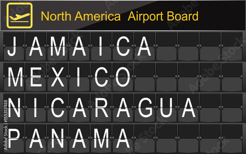 North America Country Airport Board Information