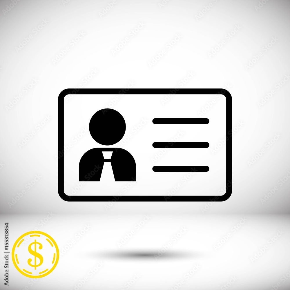 id icon stock vector illustration flat design id icon stock vector illustration flat design