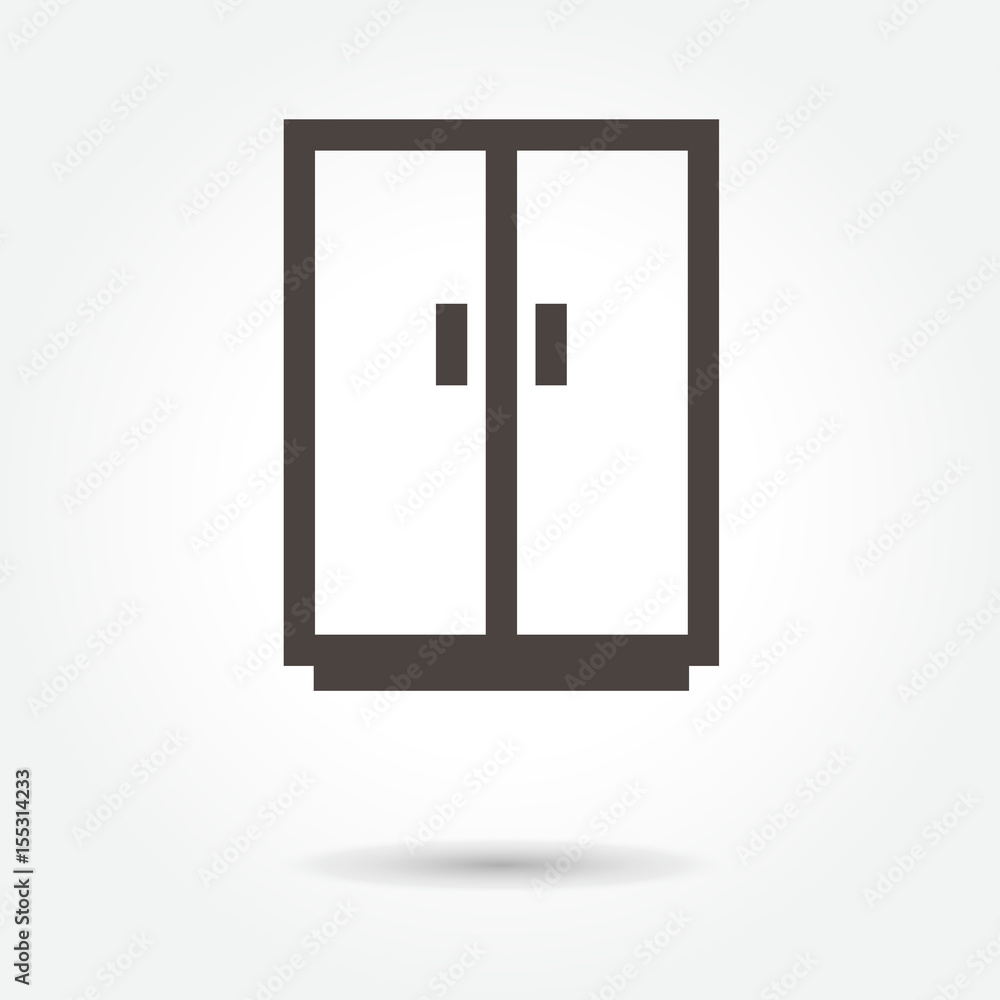 Cupboard wardrobe icon, modern design web element on white background. logo