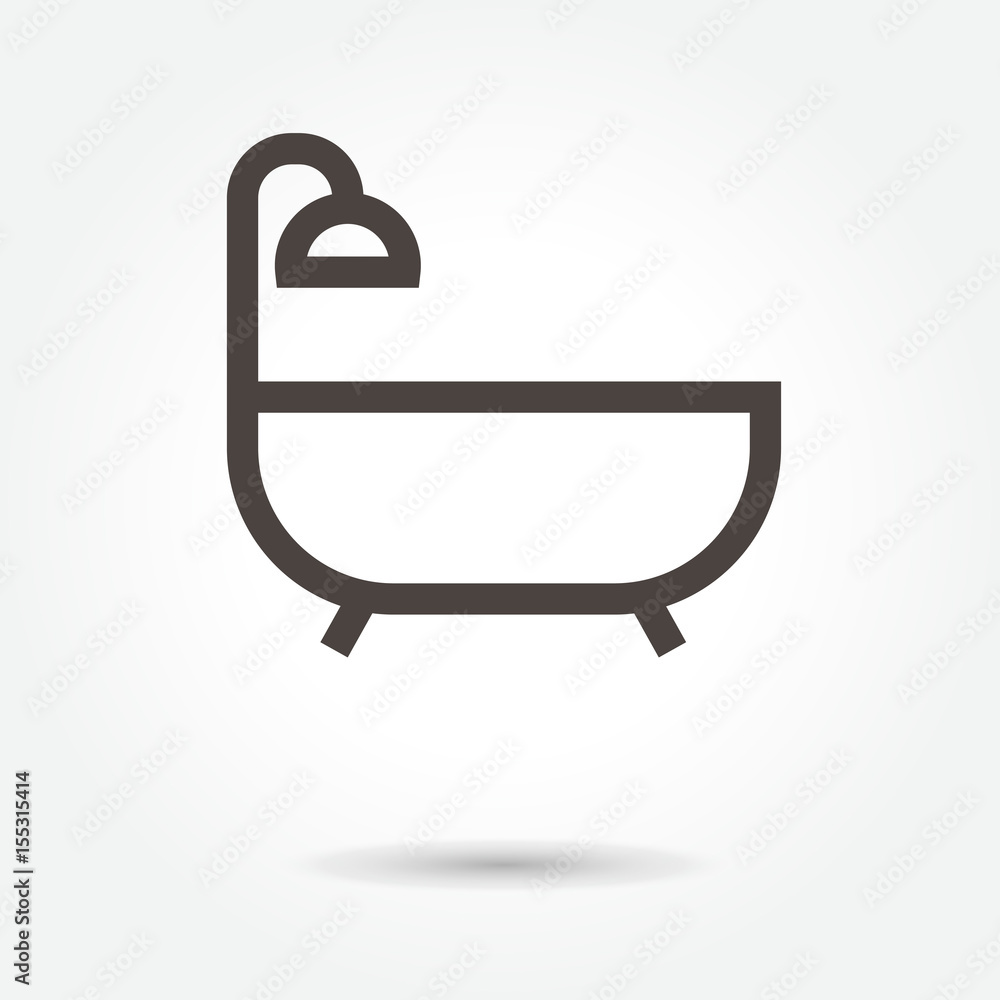 bath icon, modern design web element on white background. logo bath icon, modern design web element on white background. logo