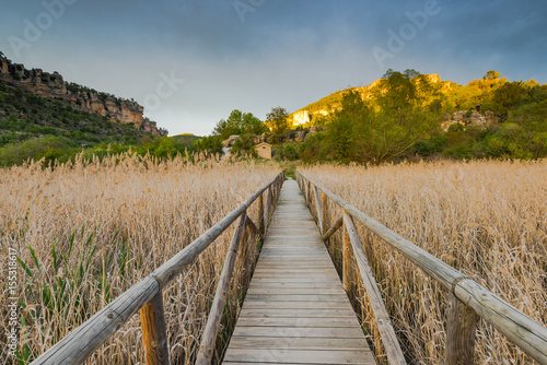 Fototapeta Naklejka Na Ścianę i Meble -  Sunset over hills and grasslands in Cuenca,Spain