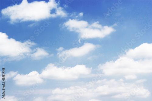 Fototapeta Naklejka Na Ścianę i Meble -  Soft white clouds against blue sky background and empty space for your design