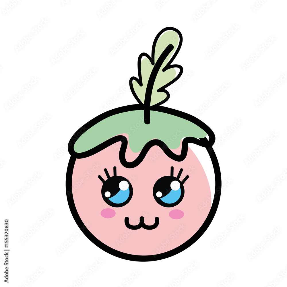 kawaii thinking tomato vegetable icon vector de Stock | Adobe Stock