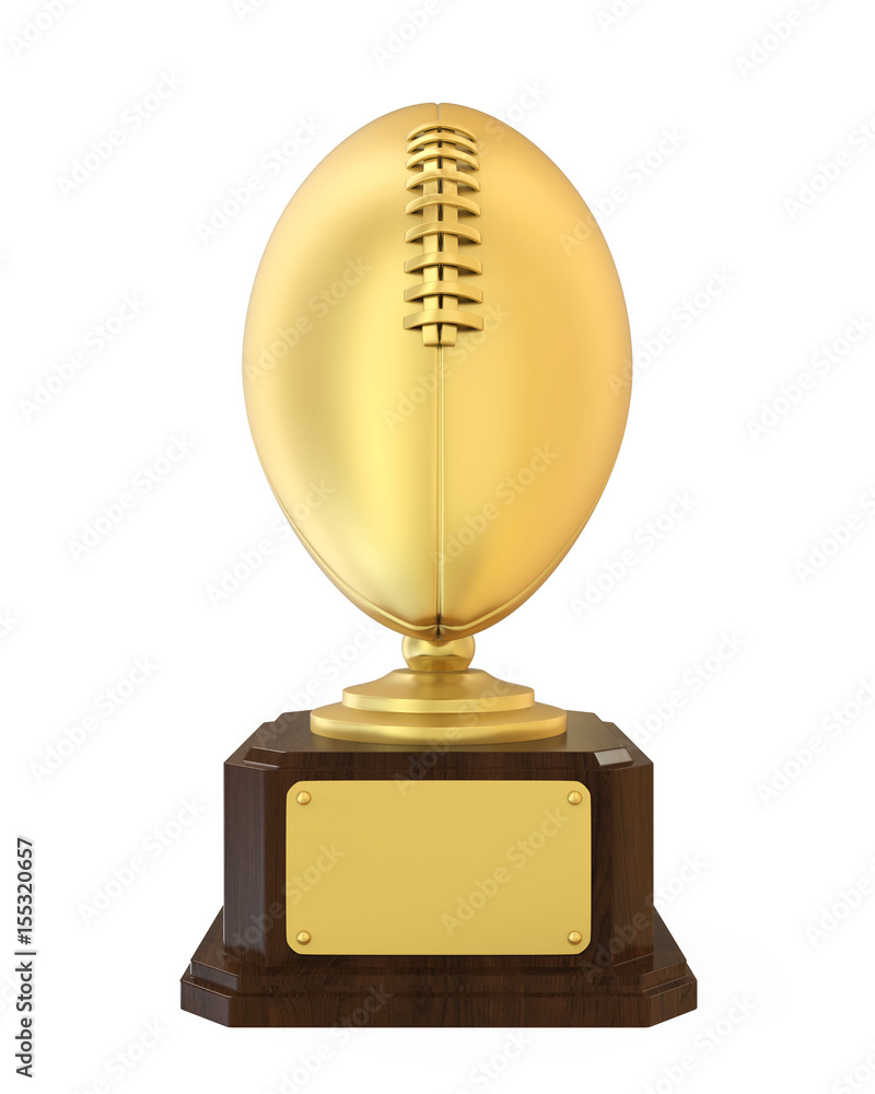 American Football Golden Trophy Isolated American Football Golden Trophy Isolated