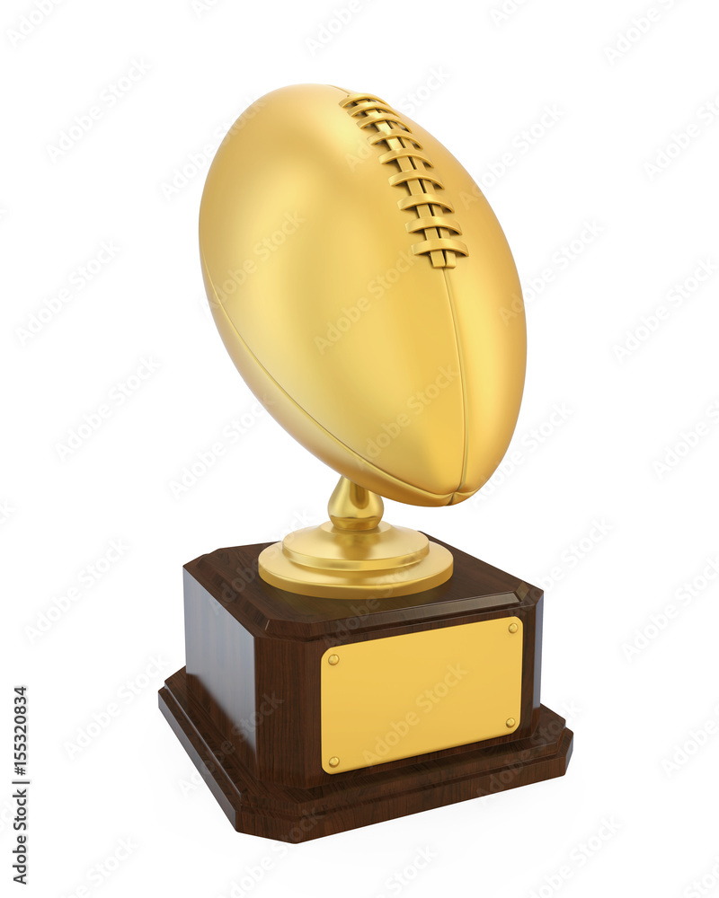 American Football Golden Trophy Isolated American Football Golden Trophy Isolated