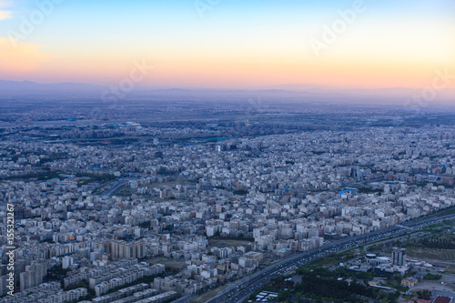 Aerial view of Tehran , Iran 