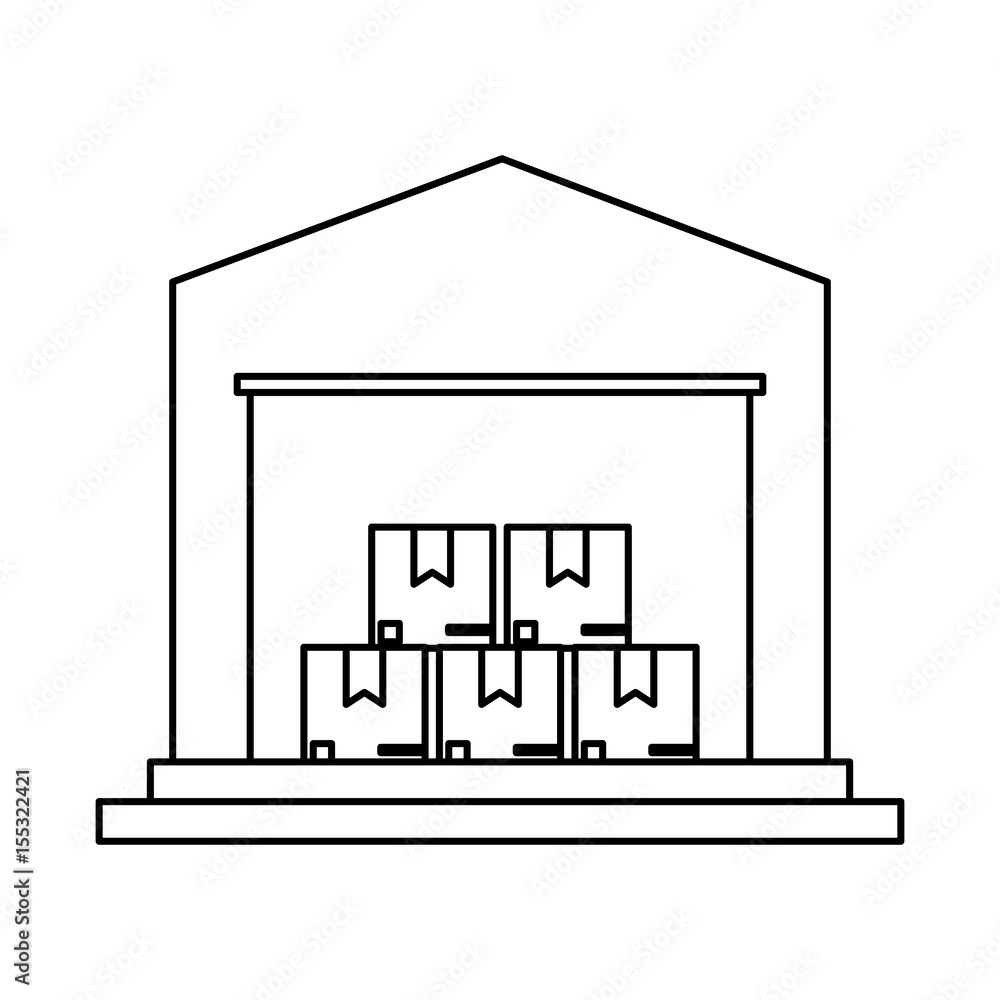 box in storage icon image vector illustration design single black line box in storage icon image vector illustration design single black line