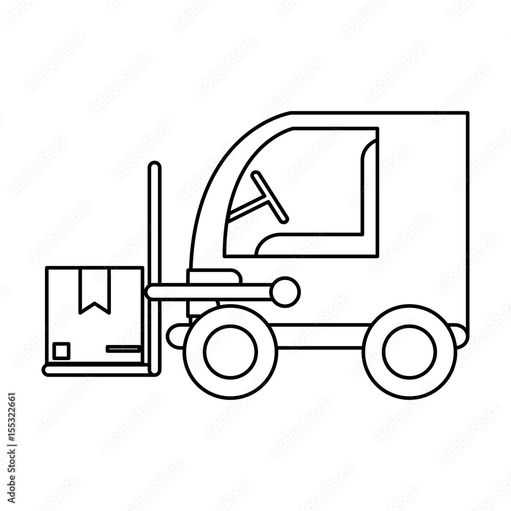 forklift with boxes icon image vector illustration design single black line forklift with boxes icon image vector illustration design single black line