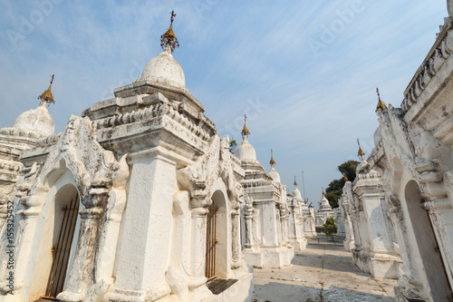 Some of the 729 stupas known as the world's largest book at the Kuthodaw Pagoda in Mandalay, Myanmar (Burma). © tuomaslehtinen