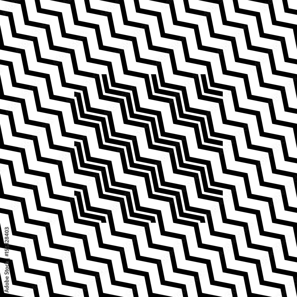 Wave pattern seamless black and white colors. Stripe abstract background vector.