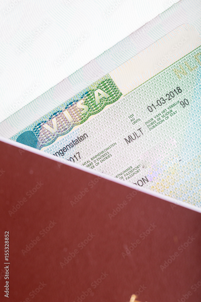 Obraz premium Schengen visa for travel