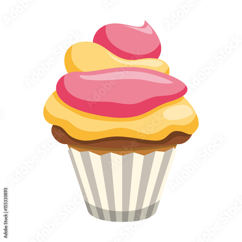 Delicious cupcake dessert icon vector illustration graphic design