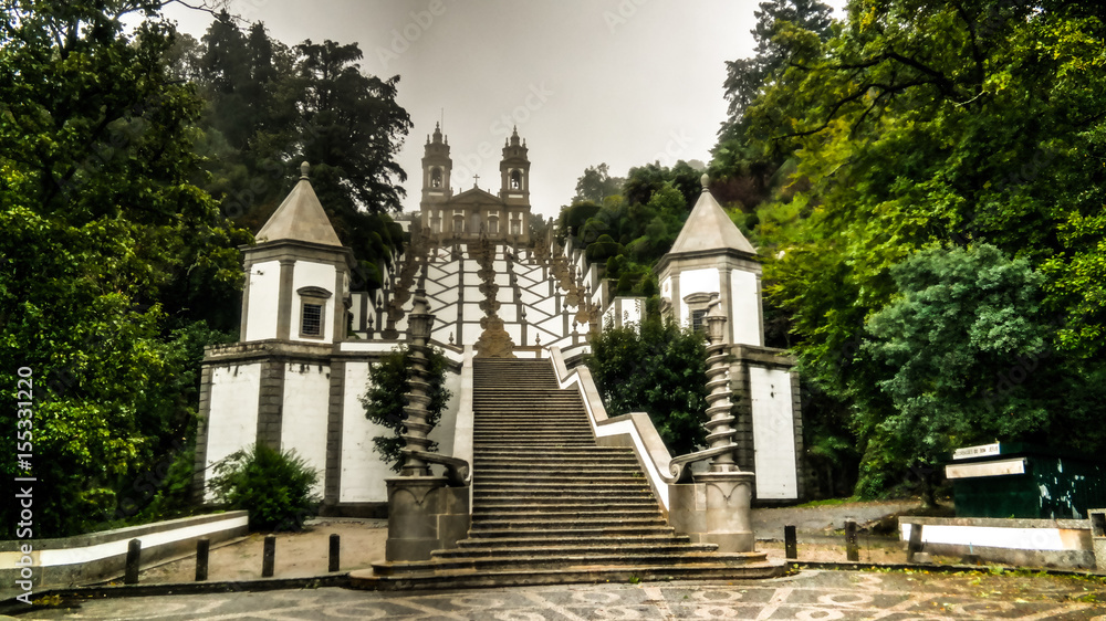 Stairway to Santuario do Bom Jesus do Monte in Braga, Portugal