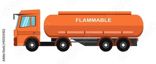Orange fuel truck