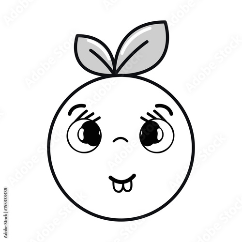 silhouette kawaii nice shy orange fruit