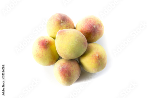 Freshly peach on white background