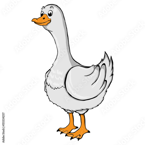 Isolated illustration of a cartoon goose