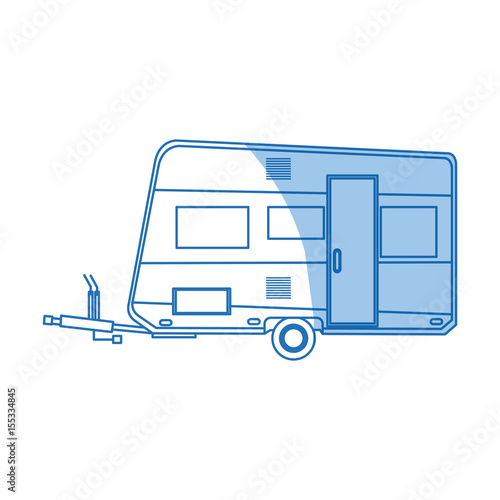 trailer camping vehicle home transport vector illustration