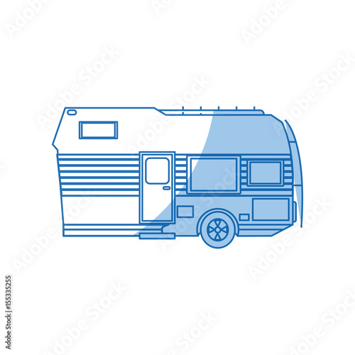 trailer camping transport recreation tourism vector illustration