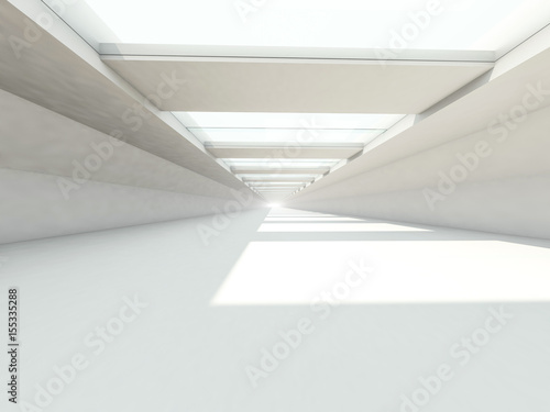 Abstract modern architecture background  empty white open space interior. 3D rendering