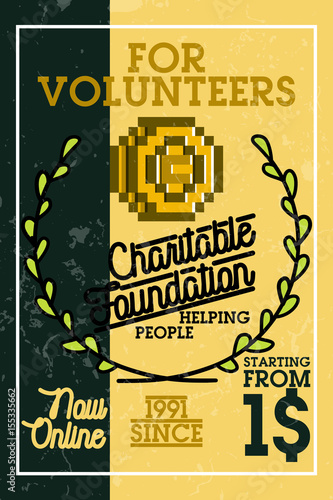 Color vintage charitable foundation banner