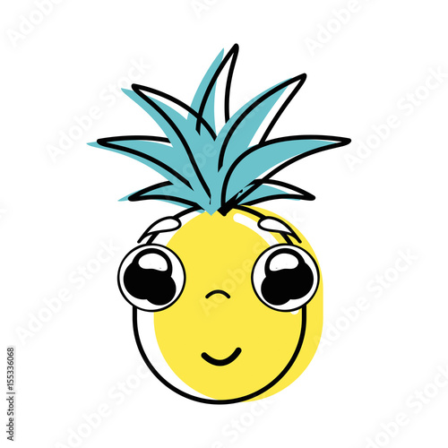 kawaii cute shy pineapple vegetable