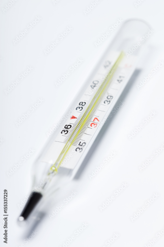 mercury thermometer, isolated on white background mercury thermometer, isolated on white background