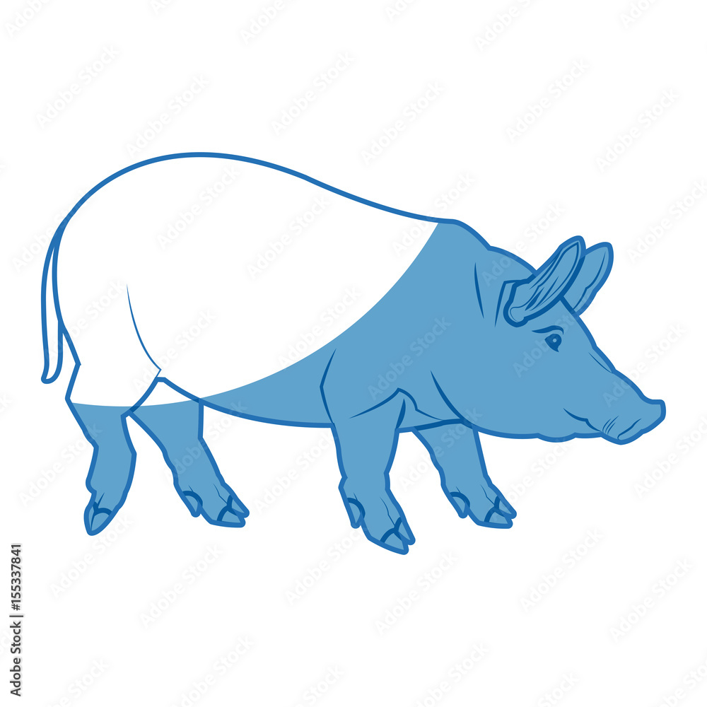 cute pig cartoon animal farm image vector illustration