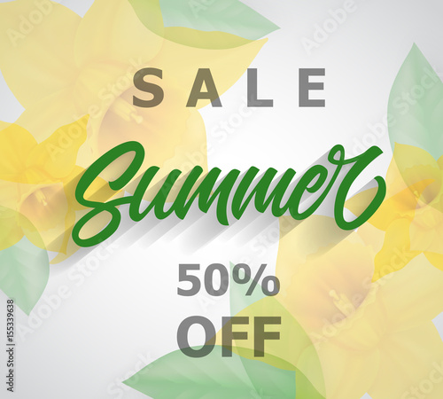 Sale Summer fifty percentage off lettering
