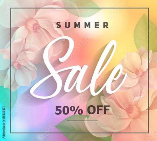 Summer Sale fifty off lettering in frame