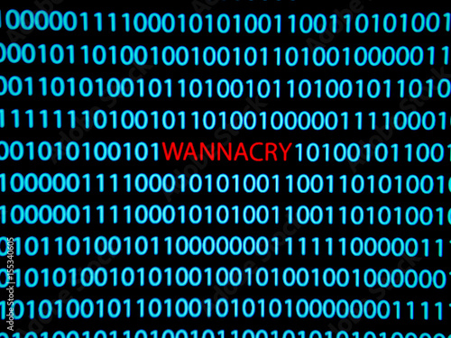Binary Code Screen, Wannacry Virus