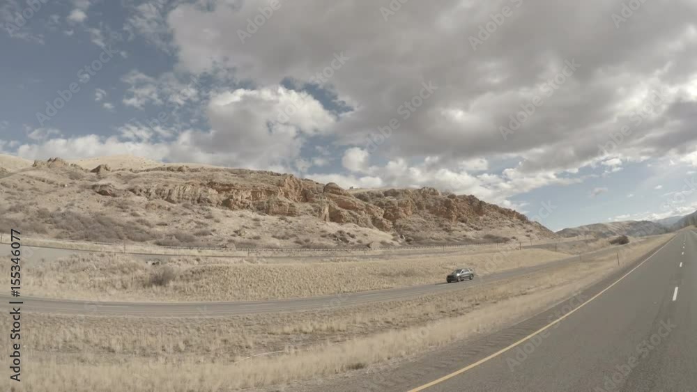 Dashcam view of a Rural Us Highway from an Elevated viewpoint. Utah, USA Dashcam view of a Rural Us Highway from an Elevated viewpoint. Utah, USA