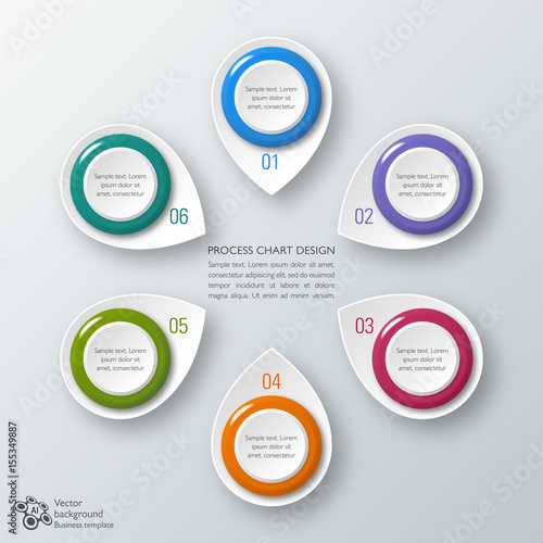 Business Chart_6 Step Process #Vector Graphics 