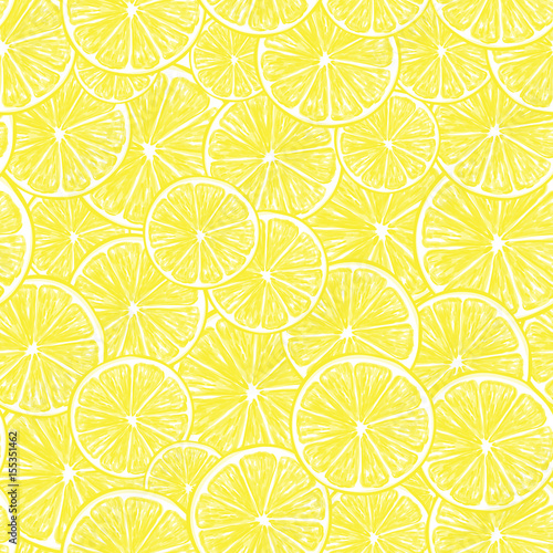 Seamless pattern with fresh lemon slices. Element for design.