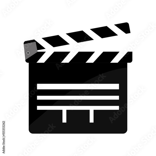 clapboard icon over white background. vector illustration