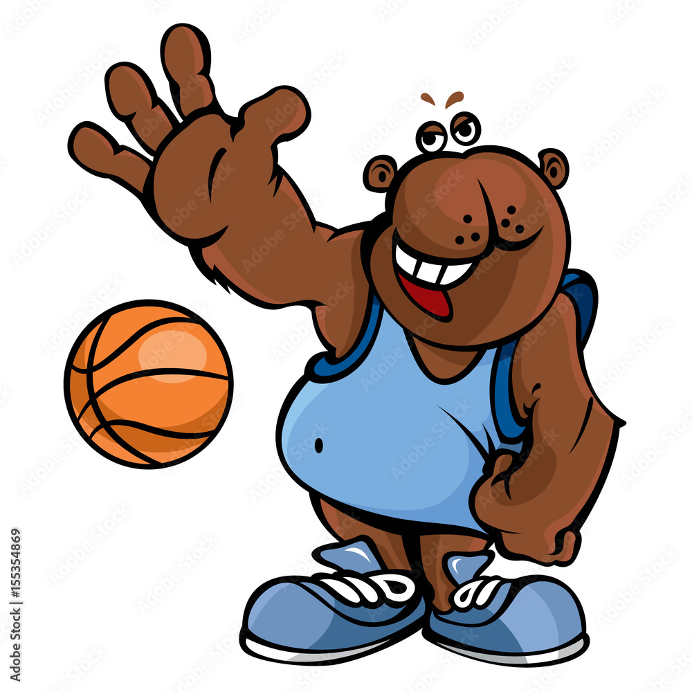 Cartoon bear playing basketball Stock Vector | Adobe Stock