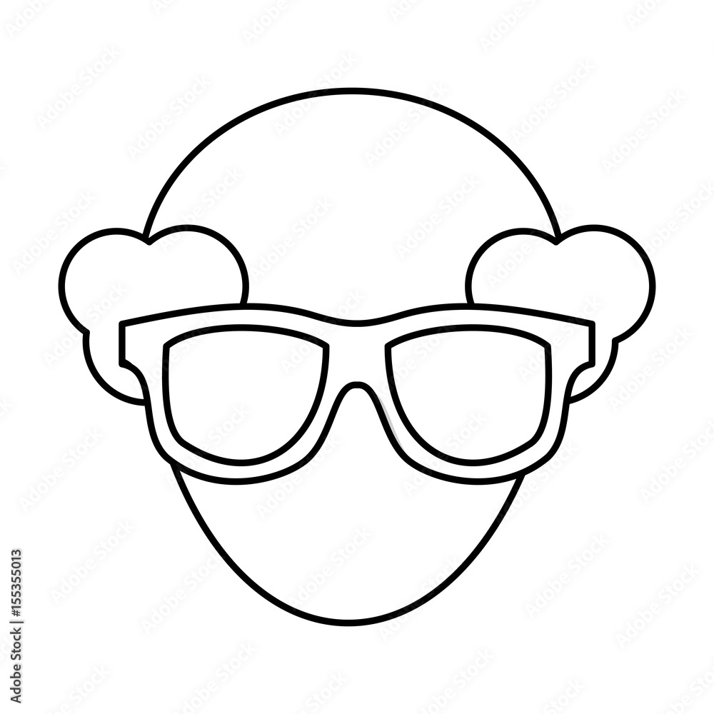 man with glasses icon over white background. vector illustration man with glasses icon over white background. vector illustration
