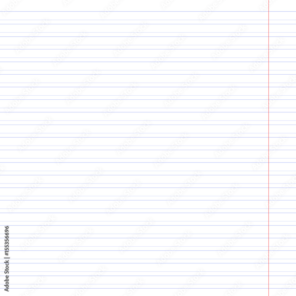 Notebook white paper with blue line with fields Notebook white paper with blue line with fields
