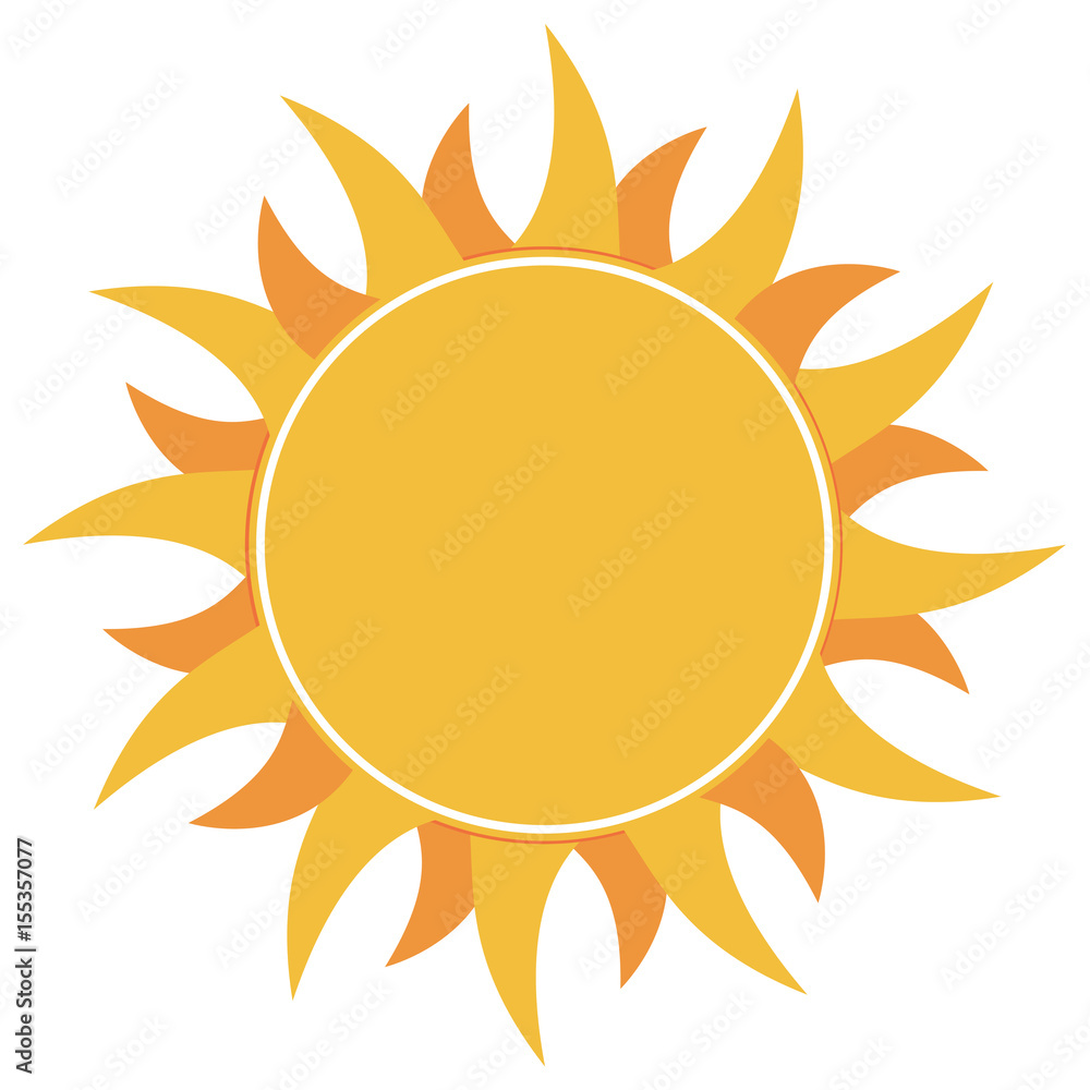 Yellow flat abstract sun burst icon isolated on white background Yellow flat abstract sun burst icon isolated on white background